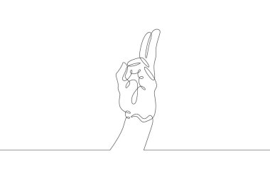 Bilek. Avuç içi. Parmaklarının pozisyonu farklı. İşaret ve jestlerin sembolü. Bir tane sürekli çizim çizimi logosu tek elle çizilmiş resim karalaması izole edilmiş en küçük illüstrasyon.