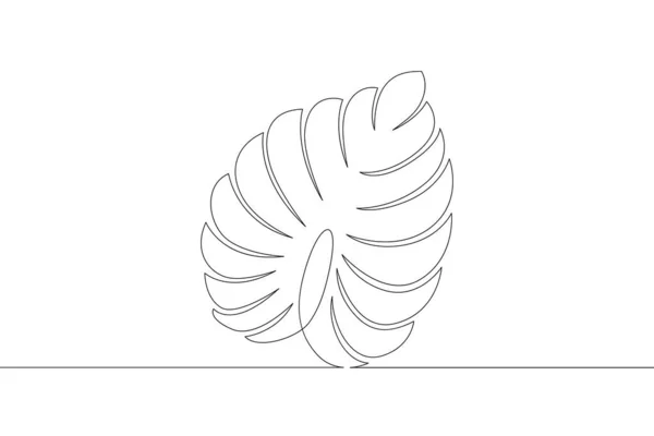 Folha Árvore Caduca Folhas Logotipo Linha Desenho Contínuo Mão Única — Fotografia de Stock