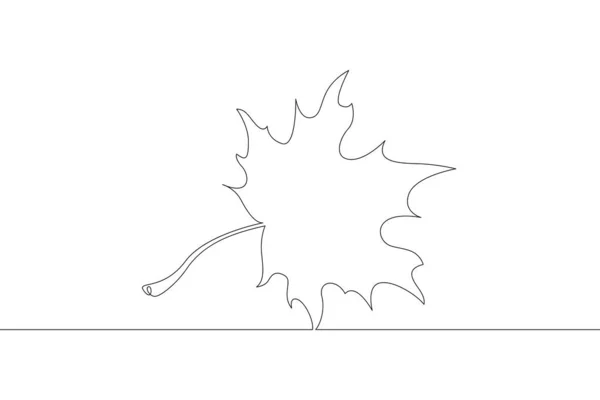 Лист Лиственных Деревьев Листья Один Сплошной Рисунок Логотипа Рисования Одной — стоковое фото