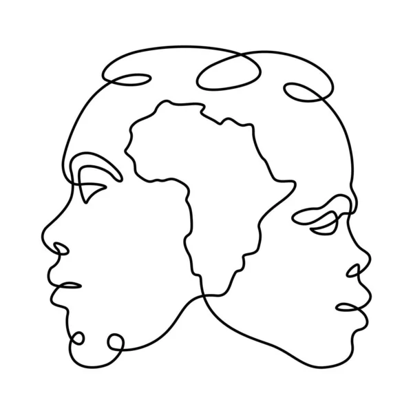 Portrait Féminin Masculin Profil Visage Symbole Nationalité Locale Carte Silhouette — Photo