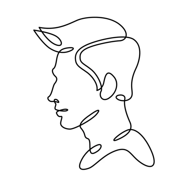 Ανδρική Σιλουέτα Προσωπογραφίας Λογότυπο Ανδρικού Προσώπου Ένα Συνεχές Λογότυπο Γραμμή — Φωτογραφία Αρχείου