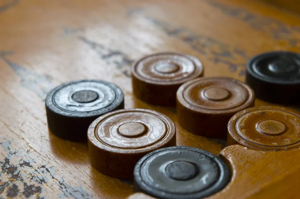 Old backgammon game — Stock Photo, Image