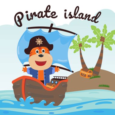 Çizgi film tarzıyla sevimli bir kaplan vektör çizimi. Kumaş, tekstil, bebek odası duvar kâğıdı, poster, kart, broşür için yaratıcı çocuksu bir geçmiş. ve diğer dekorasyon.