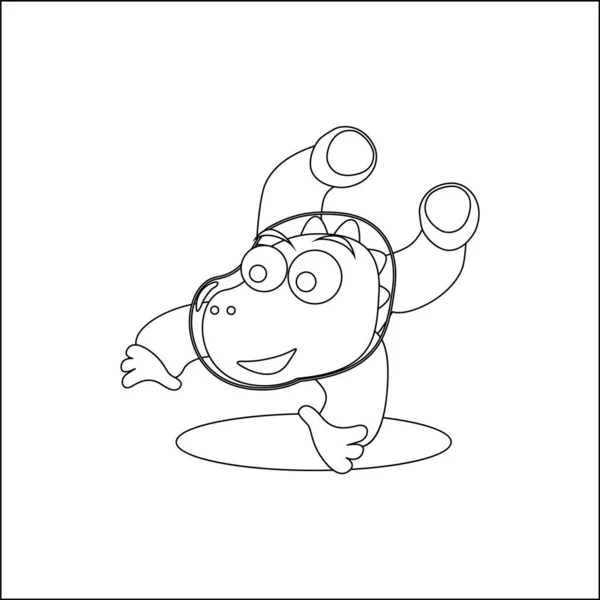 Macaco bonito alegre agradável fácil de colorir desenho infantil ilustração  vetorial sorridente desenho animado