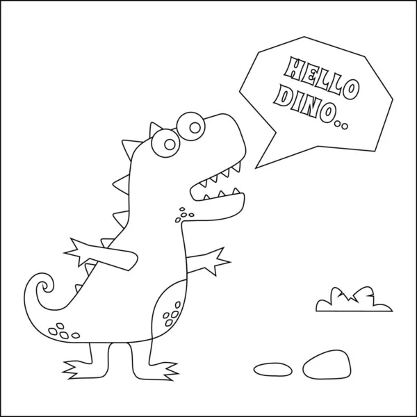 Divertido Dibujo Dinosaurio Dibujos Animados Como Vector Ilustración Vectorial Aislada — Vector de stock