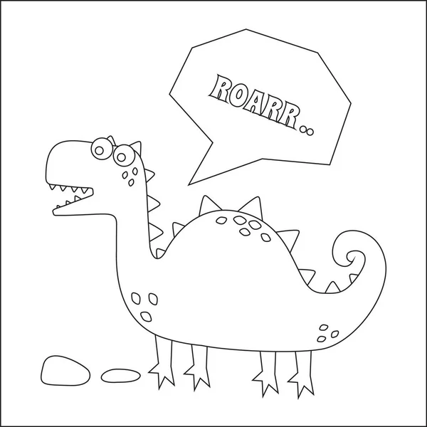 Grappige Cartoon Dinosaurus Tekening Als Vector Cartoon Geïsoleerde Vector Illustratie — Stockvector