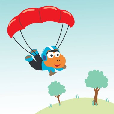 Çizgi film tarzında küçük dinozorlarla gökyüzü dalışının vektör çizimi. Kumaş tekstil, bebek odası duvar kağıdı, poster, kart, broşür için yaratıcı çocuksu bir arka plan. vektör illüstrasyonu