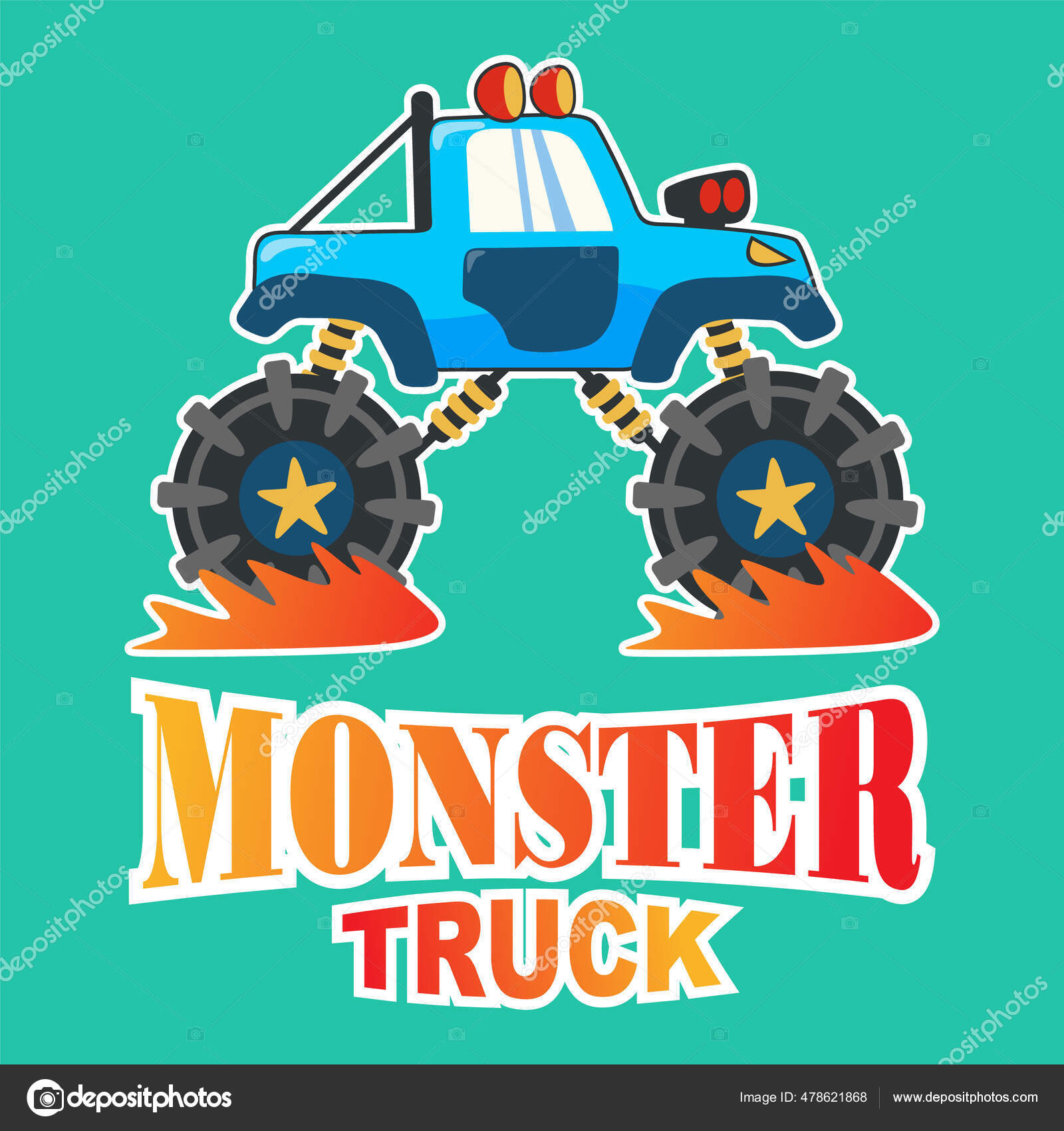 Desenho para colorir Monster Truck · Creative Fabrica