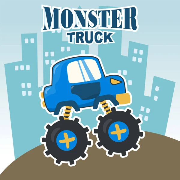 Vektorová Ilustrace Monster Truck Kresleným Stylem Lze Použít Pro Potisk — Stockový vektor