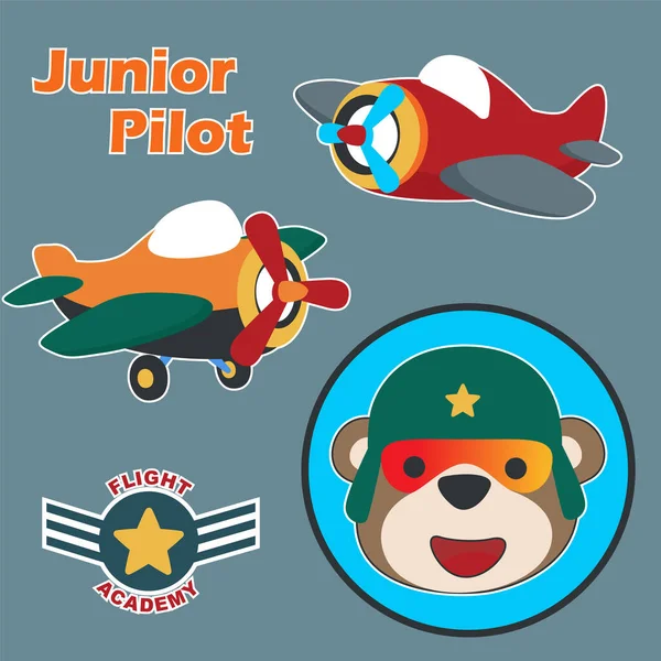 Ilustración Vectorial Piloto Junior Lindo Puede Utilizar Para Impresión Camisetas — Archivo Imágenes Vectoriales