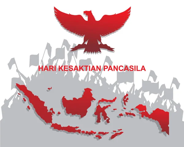 Gambaran Vektor Hari Pancasila Indonesia Diterjemahkan - Stok Vektor