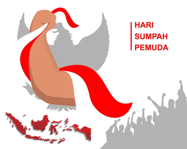 Happy Indonesian Youth Pledge Day Hari Sumpah Pemuda Illustrasjon Egnet – stockvektor