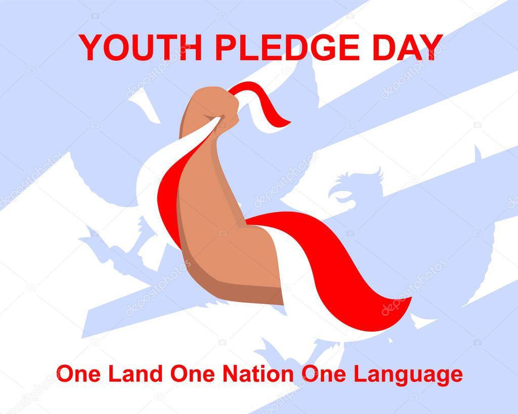 Happy Indonesian Youth Pledge day (Hari Sumpah Pemuda) vector illustration. Suitable for greeting card, poster and banner.