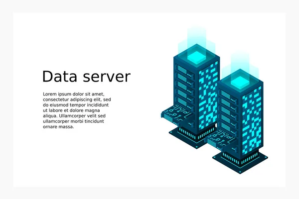 Transferencia Datos Usuario Servidor Alojamiento Datos Flujo Datos Almacenamiento Datos — Vector de stock
