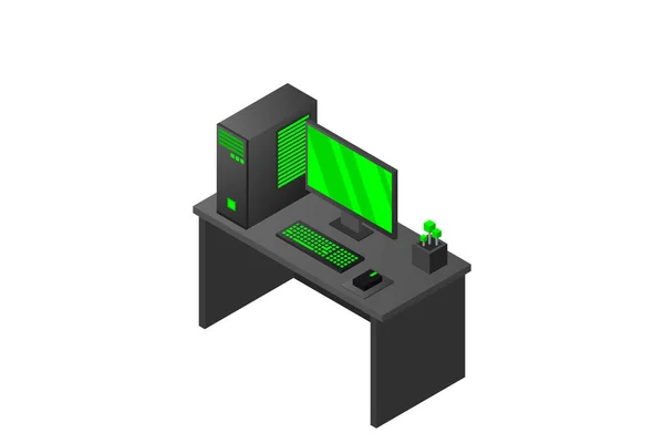 Изометрический Персональный Компьютер Иллюстрация Подходит Рекламы Продвижения — стоковый вектор
