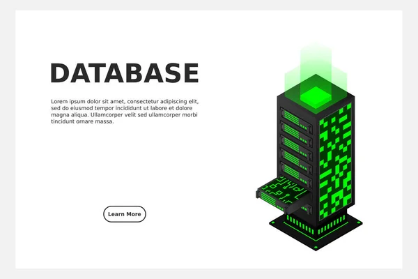 Übertragung Von Benutzerdaten Den Server Datenhosting Datenfluss Datenspeicherung Server Digitaler — Stockvektor