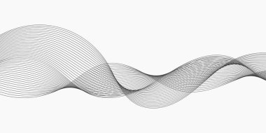 Beyaz arkaplanda soyut siyah dalga çizgileri