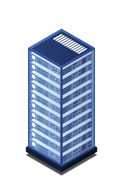 Mainframe Angetriebener Server High Tech Konzept Rechenzentrum Cloud Datenspeicherung Isometrische — Stockvektor