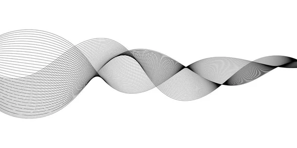 Lignes Abstraites Ondes Noires Sur Fond Blanc — Image vectorielle
