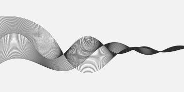 Tasarım için soyut dalga elemanı. Dijital frekans dengeleyici. Tarzlanmış çizgi sanat arka planı. Vektör