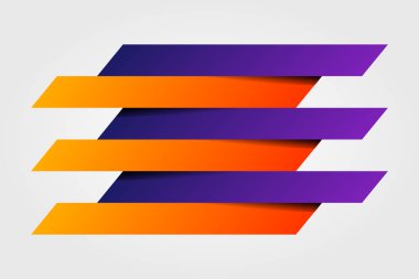 Bilgi grafikleri kağıt beyaz arkaplanda gölgeli pankartlar.