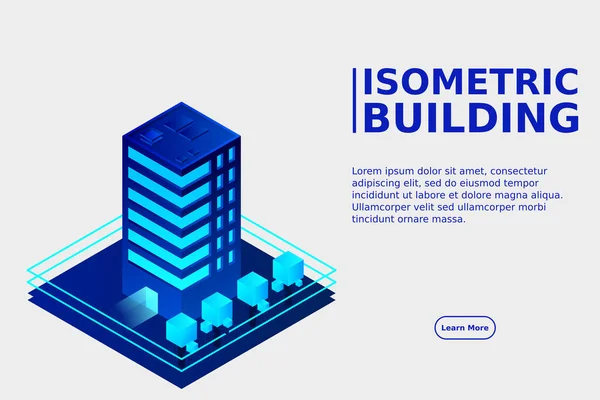 Cidade Inteligente Conceito Vetor Isométrico Construção Inteligente Moderno Planejamento Urbano — Vetor de Stock