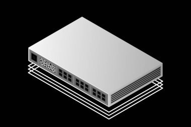 Bağlantı Bağlantı Vektörü İllüstrasyonlu Isometric Anahtarı