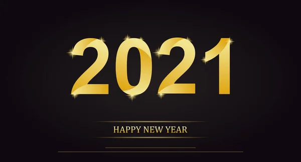 2021 Mutlu Yıllar Yazısıyla Yazılmış Mutlu Yıllar Tatili Afişi Vektör — Stok Vektör