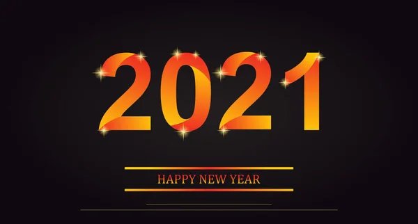 2021 Mutlu Yıllar Yazısıyla Yazılmış Mutlu Yıllar Tatili Afişi Vektör — Stok Vektör