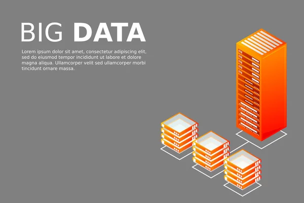 Mainframe Servidor Alimentado Conceito Alta Tecnologia Data Center Armazenamento Dados — Vetor de Stock