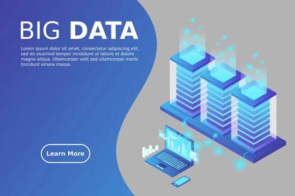 Mainframe Servidor Alimentado Concepto Alta Tecnología Centro Datos Almacenamiento Datos — Vector de stock