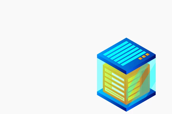 Mainframe Servidor Alimentado Concepto Alta Tecnología Centro Datos Almacenamiento Datos — Archivo Imágenes Vectoriales