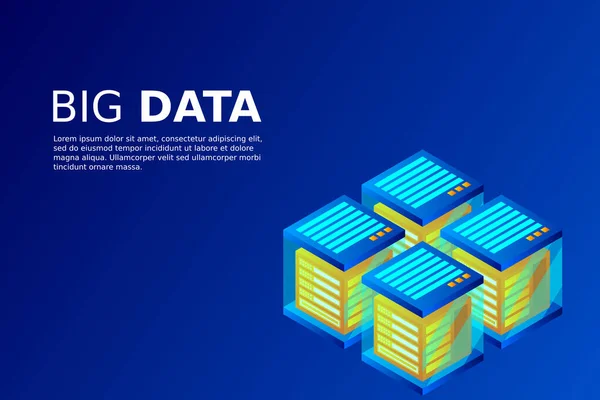 Mainframe Servidor Alimentado Conceito Alta Tecnologia Data Center Armazenamento Dados — Vetor de Stock