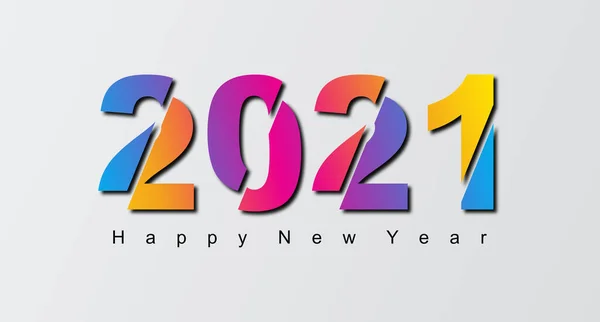 2021 Feliz Año Nuevo Celebrar Bandera Con 2021 Números Diseño — Archivo Imágenes Vectoriales