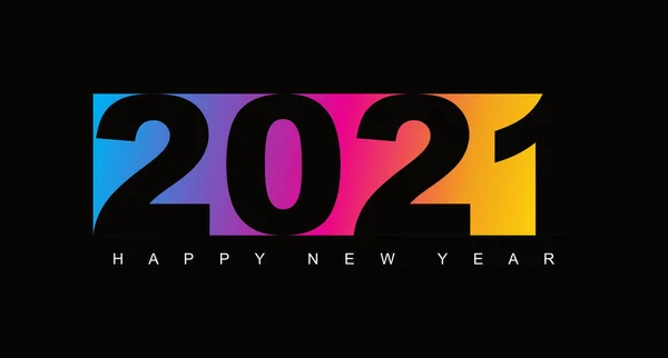 2021 Mutlu Yıllar 2021 Sayılı Yeni Yıl Afişi Yaratıcı Tasarım — Stok Vektör