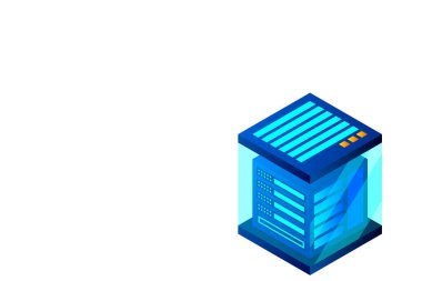 Veri merkezi, sunucu odası. Bulut depolama, veri transferi ve veri işleme kavramı.