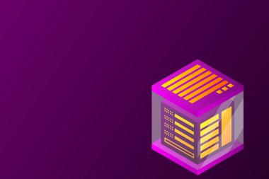 Veri merkezi, sunucu odası. Bulut depolama, veri transferi ve veri işleme kavramı.