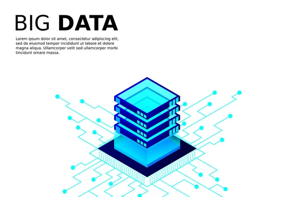 Isometrische Digitale Technologie Web Banner Big Data Machine Learning Algorithmen — Stockvektor