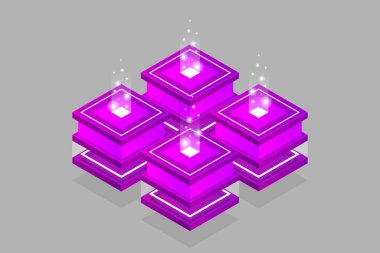 Veri merkezi, sunucu odası. Bulut depolama, veri transferi ve veri işleme kavramı.