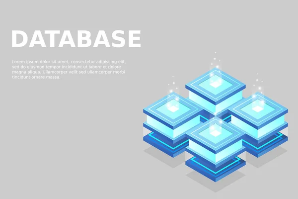 Rechenzentrum Serverraum Konzept Der Cloud Speicherung Datenübertragung Und Datenverarbeitung — Stockvektor