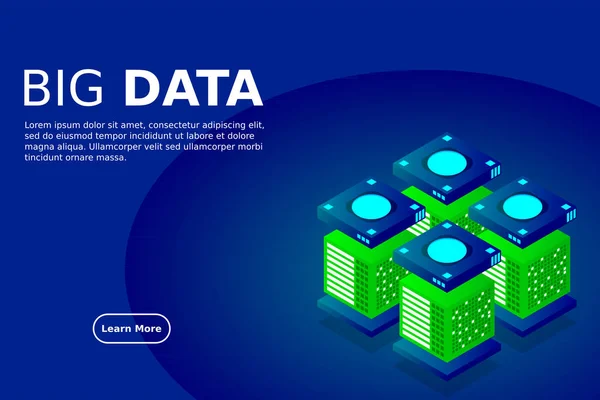 Izometrikus Digitális Technológia Web Banner Nagy Data Gépi Tanuló Algoritmusok — Stock Vector