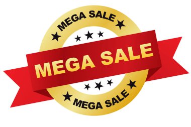 Büyük indirim kurdelesi. Büyük indirim tabelası. Büyük indirim. Vektör illüstrasyonu