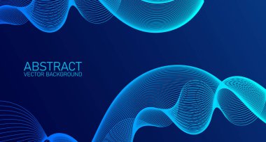 Teknoloji, dijital, bilim, müzik kavramları için dinamik dalgalar akan vektör dalgaları. Soyut renkli çizgiler vektör arkaplanı. Renk arkaplan illüstrasyonu