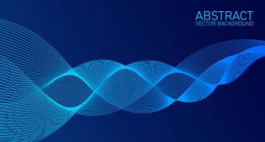 Teknoloji, dijital, bilim, müzik kavramları için dinamik dalgalar akan vektör dalgaları. Soyut renkli çizgiler vektör arkaplanı. Renk arkaplan illüstrasyonu
