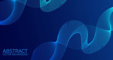 Tasarım için soyut dalga elemanı. Tarzlanmış çizgi sanat arka planı. Dijital frekans dengeleyici. Soyut renkli çizgiler vektör arkaplanı. Renk arkaplan illüstrasyonu