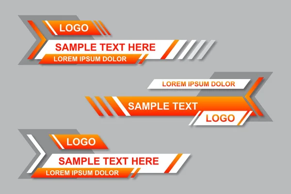 Design Modelo Banner Inferior Geométrico Moderno Colorido Terços Inferiores Definir — Vetor de Stock