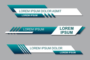 Üç geometrik alt üçüncü sancak dizayn edildi. Modern geometrik alt üçüncü afiş şablon tasarımı. Renkli alt üçler şablon vektörünü ayarlayın. Modern, basit, temiz tasarım tarzı