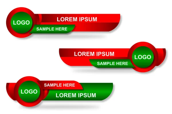 モダンなスタイリッシュな下位3番目のバナーテンプレートデザイン 放送ニュースのグラフィックセットテレビのための下位3番目のバナー ベクトルビデオ見出しタイトル — ストックベクタ