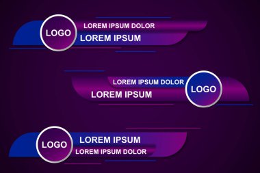 Modern stil alt üçüncü pankart şablon tasarımı. Yayın Haberleri 'nin grafiksel seti Üçüncü Yayın Sancakları. Vektör video başlığı. Vektör illüstratörü