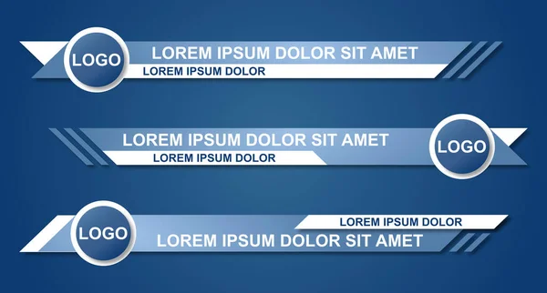 Yayın Haberleri 'nin grafiksel seti Üçüncü Yayın Sancakları. Modern stil alt üçüncü pankart şablon tasarımı. Vektör video başlığı. Vektör illüstratörü